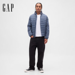 Gap 男装2025秋季logo拉链立领棉服外套轻薄保暖美版790583 蓝色 L