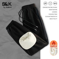 Baleno S&K系列加绒裤子女装保暖束脚裤秋冬420g重磅运动裤