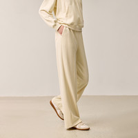 LILY 冬季女装松紧腰高弹垂感阔腿裤 124409V5906