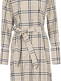 BURBERRY 【格纹艺术馆】法式复古翻领长袖衬衫直筒连衣裙
