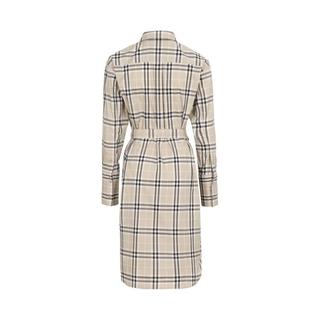 BURBERRY 【格纹艺术馆】法式复古翻领长袖衬衫直筒连衣裙