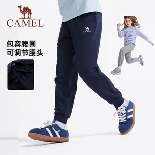 骆驼（CAMEL）童装儿童裤子男女童加绒保暖软壳裤中大童户外休闲裤长裤 墨蓝 160 cm