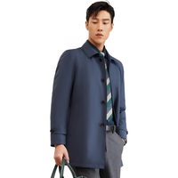 雅戈尔（YOUNGOR）风衣男翻领长款羽绒风衣聚酯纤维可脱卸羽绒内胆 VYYF429948GAA湖蓝 185/104A