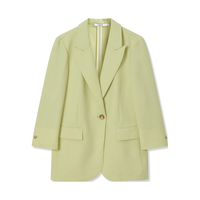 气质纯色一粒扣宽松垂感西装外套