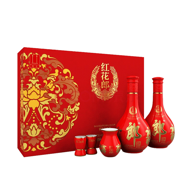 郎酒 红花郎红十 53%vol 酱香型白酒 500ML*2 礼盒装