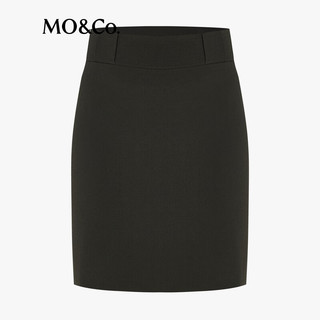 MO&Co.【NOIR系列】短裙2025冬附腰带半身裙小A字复古MBE4SKT024 军绿色 S