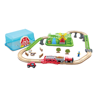 Hape 轨道车玩具 儿童火车拼装积 E3772农场盒子套