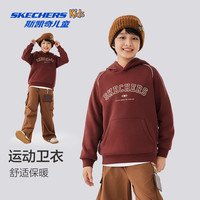 斯凯奇 儿童秋季时尚宽松连帽卫衣中大童运动针织套头上衣L425K008