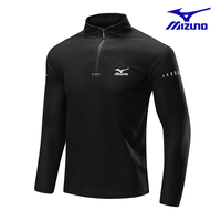 mizuno wave春秋运动长袖卫衣男跑步美津濃衣半拉链速干立领