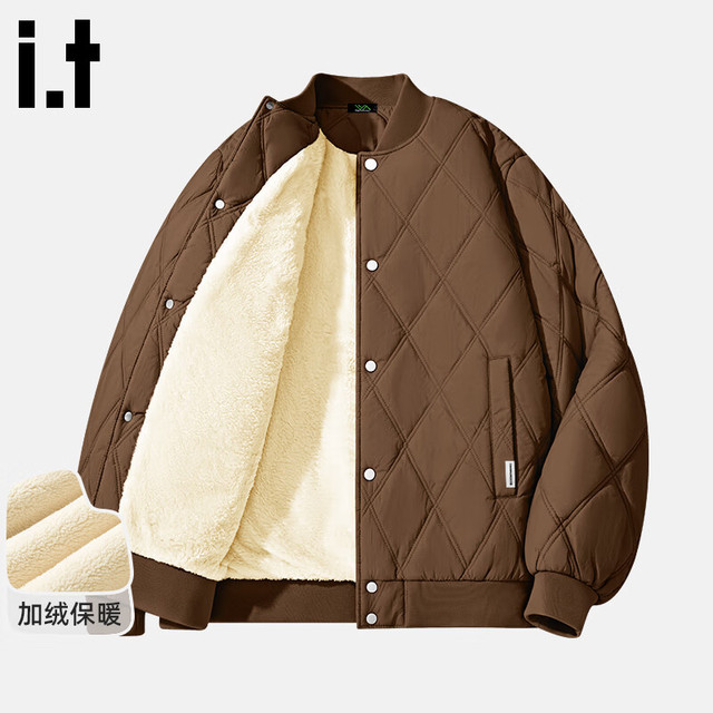 男士棉服冬季新款加绒加厚外套休闲棒球服