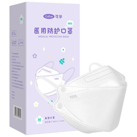 可孚儿童n95医用口罩3d立体一次性独立包装防尘防过敏性鼻炎2盒共60只 【鱼型】儿童N95独立装口罩60只