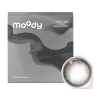 领限时券!moody美瞳冷木绿缘起日抛HUSH系列混血彩色隐形眼镜10片