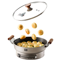 利仁 小铁人0涂层电饼铛电煎锅无涂层家庭用铸铁电饼档32cm加大7cm