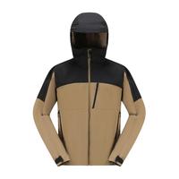 迪卡侬秋冬男士休闲运动连帽拉链徒步软壳防风保暖夹克ODF 棕黑色 M