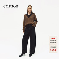 牛仔裤女2025冬季土耳其棉复古扎花黑色弯刀牛仔裤 牛仔黑色 S