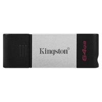Kingston 金士顿 DT80 USB3.2 Gen1 U盘 银黑色 64GB Type-C