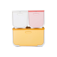 爱丽思（IRIS） 斜口翻盖收纳箱玩具衣物整理箱可叠加收纳盒前开式儿童储物箱丝 白S粉S黄L 套装组合