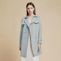 PORTS 女装商务日常通勤休闲百搭帅气潮流长袖中长风衣(无帽）