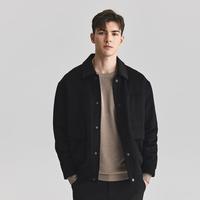 冬季轻奢翻领90羊毛羊绒毛呢外套轻薄羽绒服