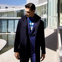 J.Lindeberg 男士长款保暖毛呢外套