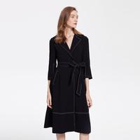 PORTS 女装秋冬季时尚中袖中长风衣（无帽）