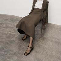 羊毛精纺复古西装鱼尾半裙通勤风半身裙女