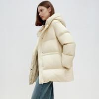 限尺码：朗姿 霍尔多巴吉白鹅绒设计感收腰高级显瘦2024年冬款羽绒服