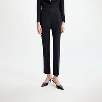 朗姿 醋酸修身高腰商务九分直筒裤秋冬西裤女