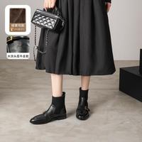 NINE WEST 水洗牛皮女靴子2025款春冬简约时尚气质百搭不累脚瘦瘦靴