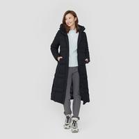 乐飞叶 户外秋冬过膝长款防泼水保暖鹅绒防寒外套女式运动羽绒服