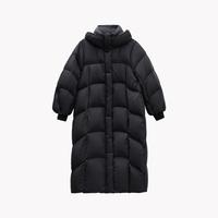 欧海一生白鸭绒连帽羽绒服女冬季加厚高领气质长外套