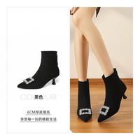 15分钟 2025秋冬季新款瘦瘦靴女百搭高跟弹力靴加绒女靴