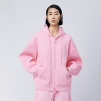 江南布衣 春毛针织衫宽松连帽开襟毛衫女