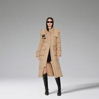 ochirly 机能系列冬装 连帽拉链保暖外套长款羽绒服女