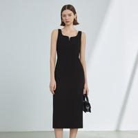 朗姿 三醋酸法式高级感无袖气质收腰显瘦裙子女夏款连衣裙