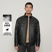 限尺码：鹅绒皮衣男加厚保暖夹克秋冬休闲男士真皮羽绒外套
