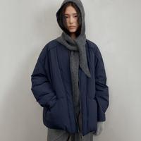 轻暖加州 鸭绒羽绒服女简约面包服冬季厚款保暖廓形女士羽绒外套