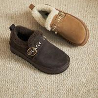 思加图 冬季复古勃肯鞋厚底增高加绒保暖雪地靴