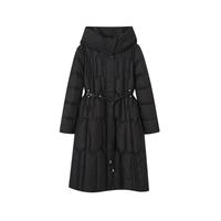 限尺码：朗文斯汀 2025冬季新款连帽白鸭绒保暖黑色中长款羽绒服外套