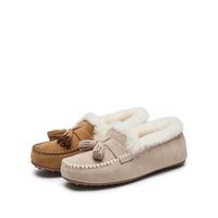 思加图 2025冬季新款复古毛毛鞋保暖加绒平底鞋一脚蹬豆豆鞋女鞋