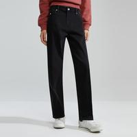 卡尔文·克莱恩 CK Jeans春秋女士美式复古休闲高腰显腿长直筒微弹磨绒牛仔裤