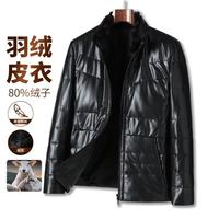 凯撒 加厚保暖羽绒皮皮衣外套男士皮夹克