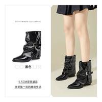 15分钟 西部中筒靴2025秋冬新款尖头裤靴时装加绒女靴