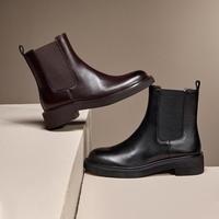 思加图 冬季海德公园英伦切尔西靴短靴加绒女时装靴