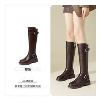 15分钟 长筒靴女2025秋季加绒骑士靴厚底增高筒保暖女靴