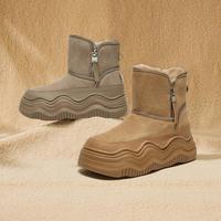 百思图 秋冬季商场同款户外休闲雪地靴厚底女短靴