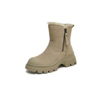 百思图 秋冬季商场同款户外休闲雪地靴厚底女短靴