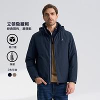 NAUTICA 男装秋冬商务休闲隐藏帽保暖厚夹克棉服JO2313
