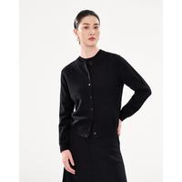 珍贝 100%山羊绒圆领烫钻女士羊绒衫长袖秋冬女式纯羊绒针织开衫