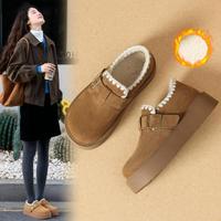 则则 复古乐福鞋25秋冬新品加绒勃肯鞋厚底单鞋百搭女鞋
